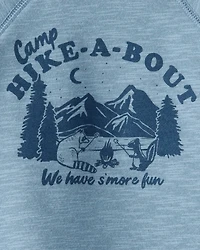 Baby Boy Camping French Terry Pullover Sweatshirt - Blue