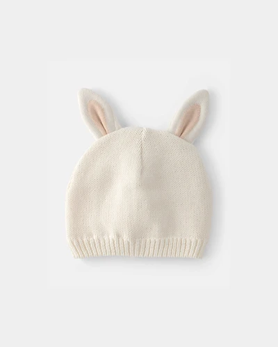 Baby Crochet Easter Bunny Hat - Cream