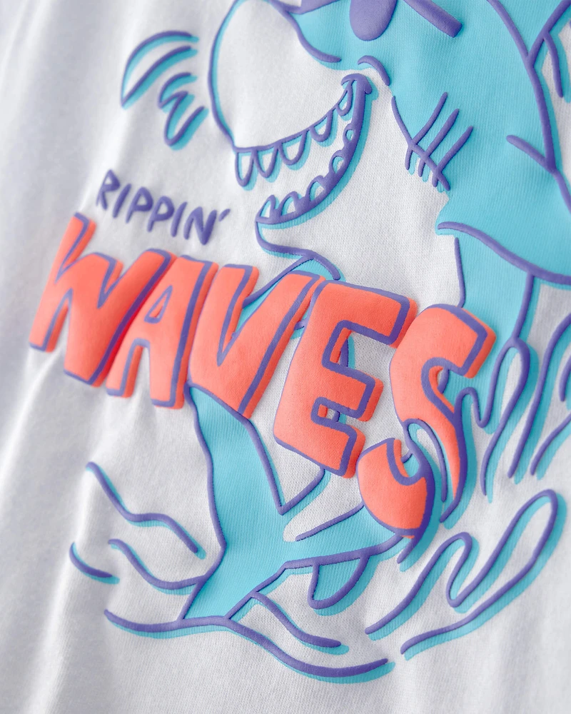 Baby Boy 2-Piece Shark Top & Short Set - Blue/Khaki