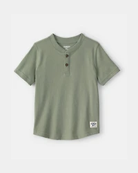 Toddler Boy Short-Sleeve Henley T-Shirt - Olive