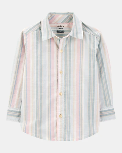 Toddler Striped Woven Long-Sleeve Button-Down Shirt