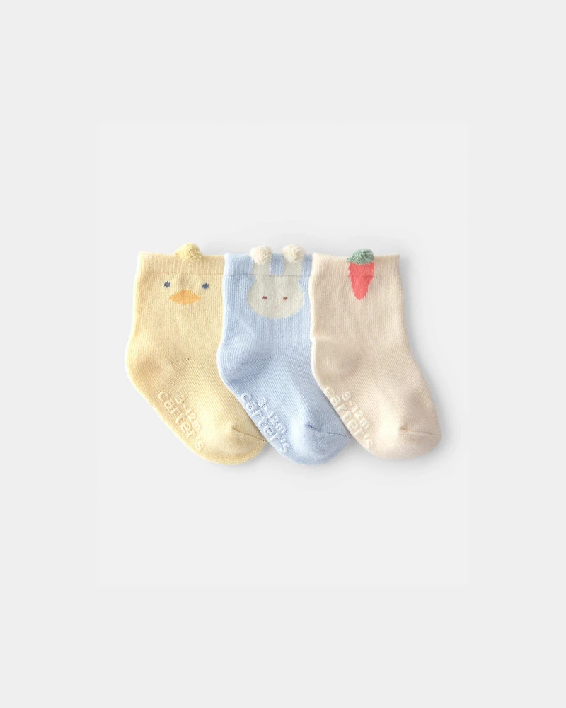 Baby 3-Pack Easter Socks - Yellow/Blue/Ivory