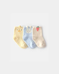 Baby 3-Pack Easter Socks - Yellow/Blue/Ivory