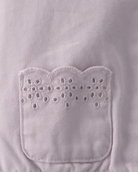 Baby Girl Twill Bomber Jacket - Purple