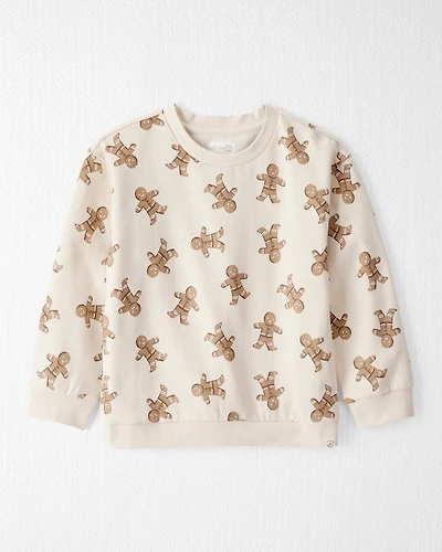Kid Gingerbread Man Holiday Pullover Made with Organic Cotton