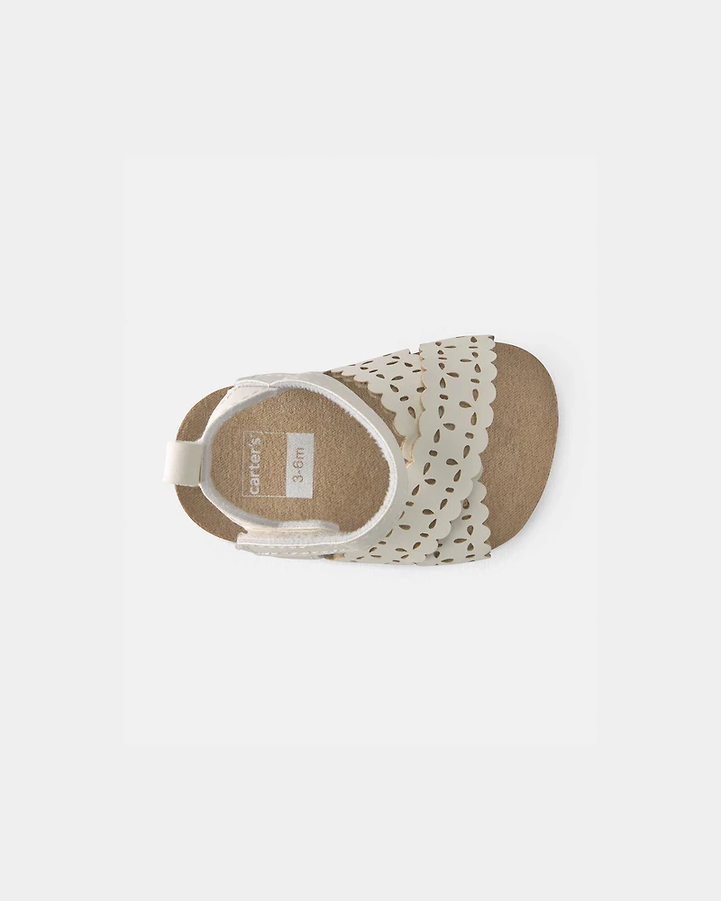 Baby Girl Floral Sandals - White