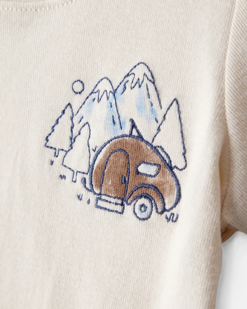 Baby Boy 3-Piece Button-Down Outfit Set - Maroon/Brown