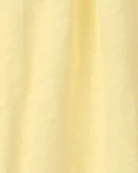 Baby Girl Sleeveless Romper with Eyelet Straps - Yellow