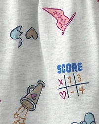 Girls 'Go Team' Cotton Skort - Grey