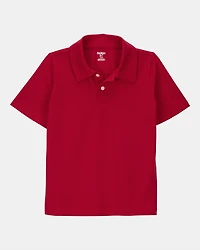 Kid 2-Pack Pique Uniform Polo Shirts - Red