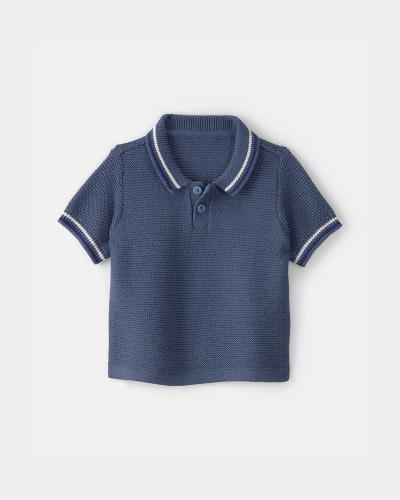 Baby Boy 2-Piece Polo Shirt & Short Set - Blue