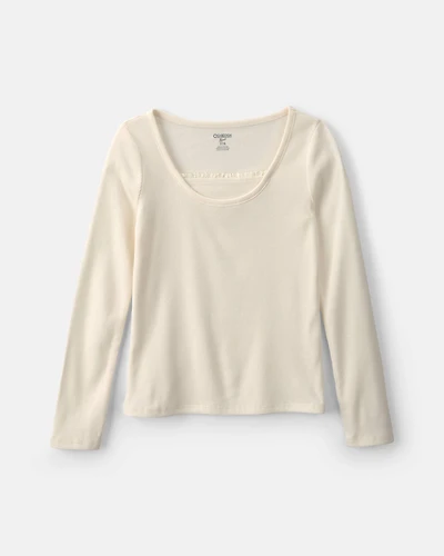 Girls Long-Sleeve Top - Cream