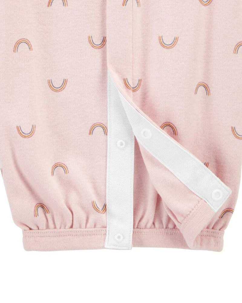 Baby Girl Preemie Rainbow Cotton Sleeper Gown