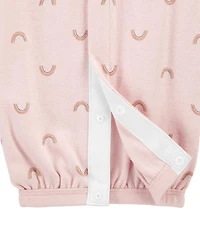 Baby Girl Preemie Rainbow Cotton Sleeper Gown