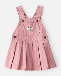 Baby Girl Pleated 100% Cotton Jumper Dress - Pink
