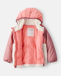 Toddler Girl Sherpa Colorblock Long-Sleeve Midweight Jacket