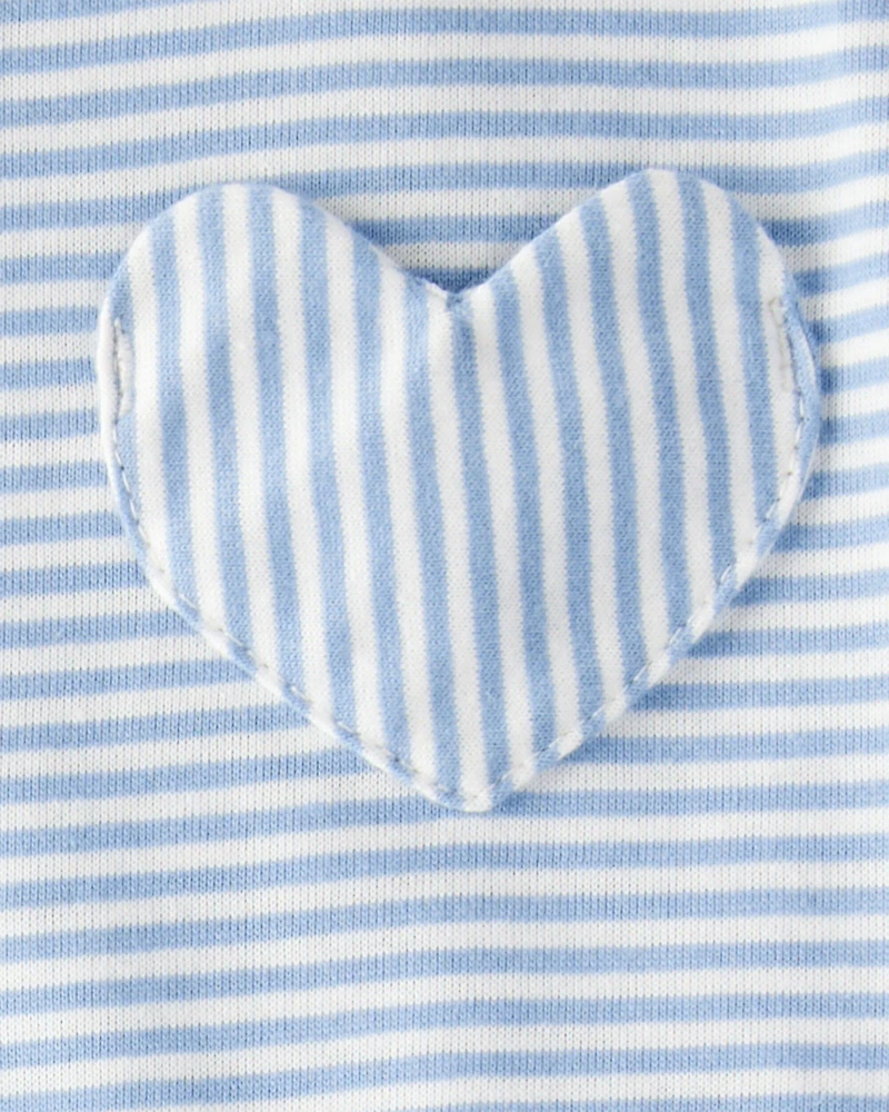 Baby Girl Stripe Bodysuit & Pant Set - Blue