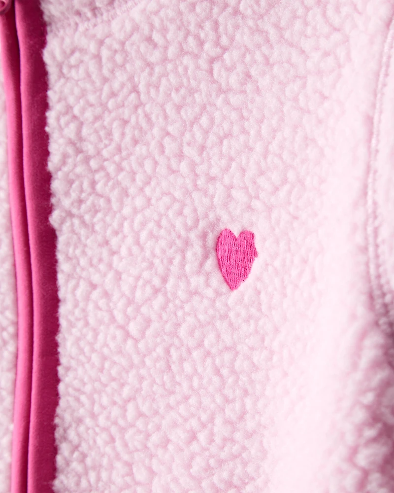 Girls Microfleece Long-Sleeve Zip-Up Jacket