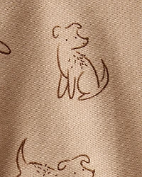 Baby Boy Dog French Terry Long-Sleeve Tee & Pant Set - Brown