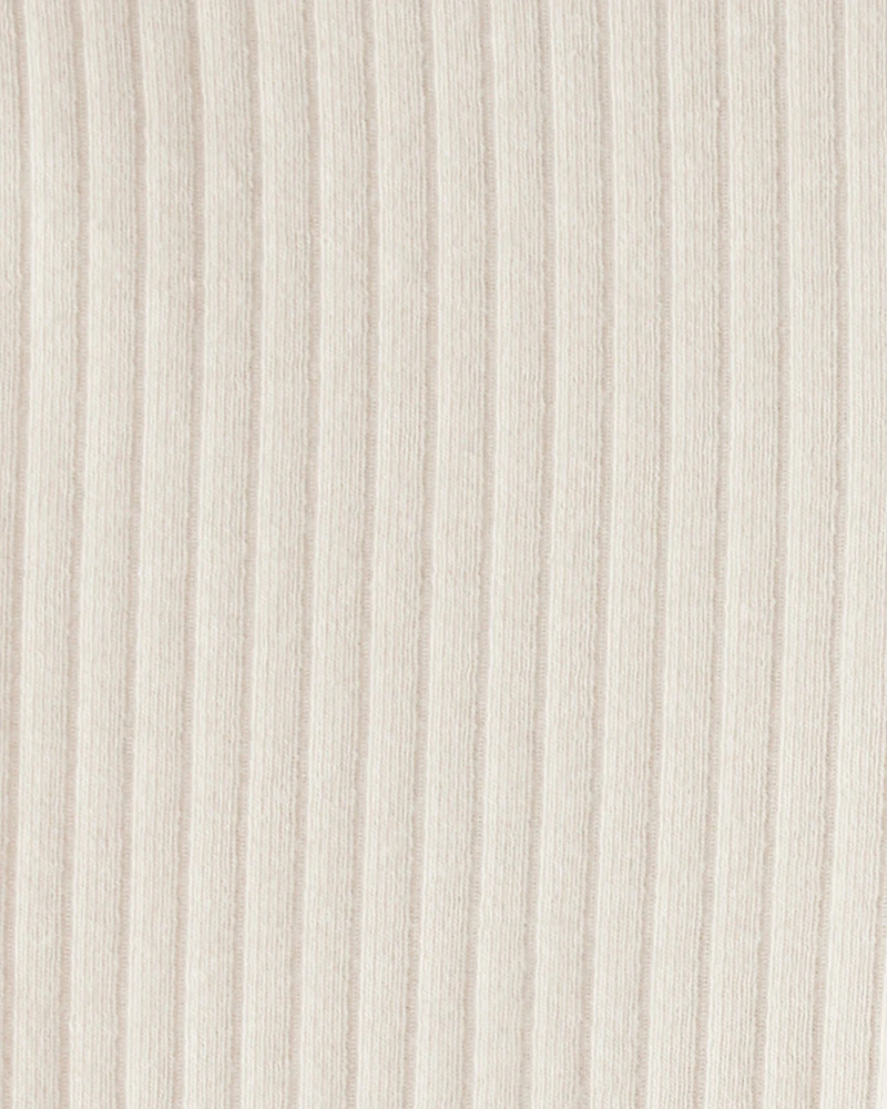 Toddler Girl Rib Pull-On Stretch Flare Leggings - Cream