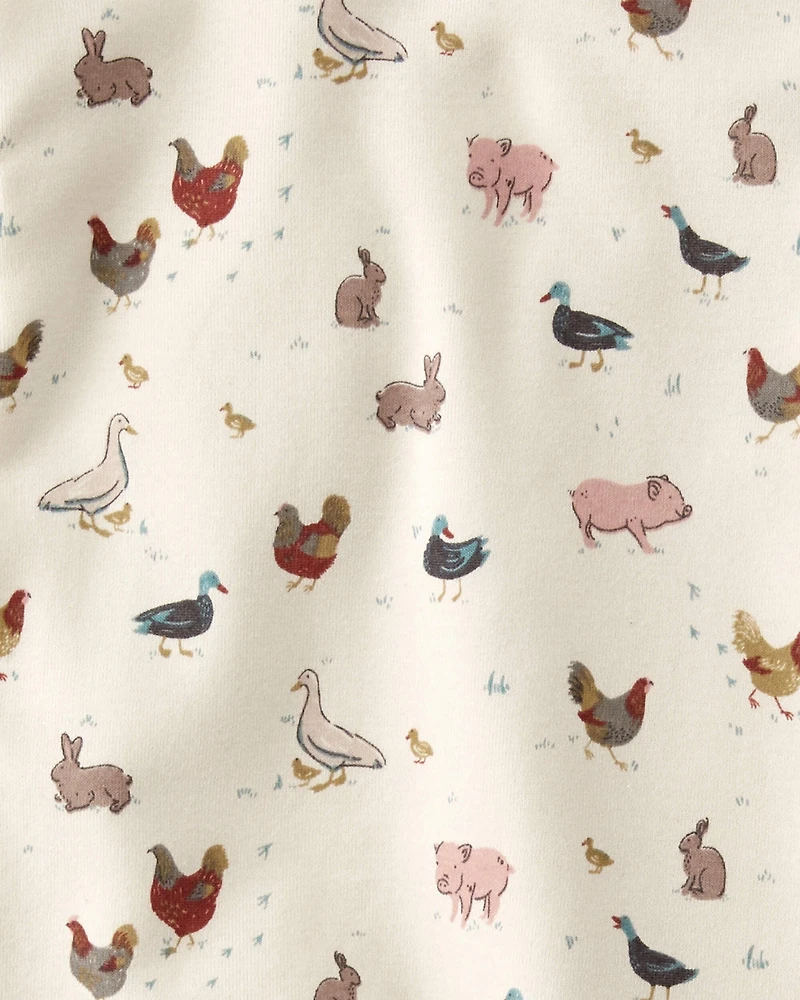 Toddler Organic Cotton Pajamas in Farm Friends Print