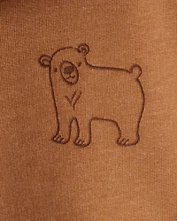 Toddler Boy DayDream Fleece Bear Print Long-Sleeve Tee & Pant Set - Brown