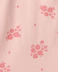 Toddler Girl Floral Cotton Ruffle Long-Sleeve Top - Pink