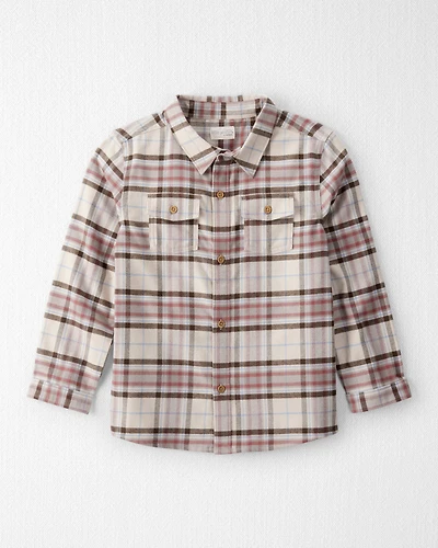 Boys Organic Cotton Button-Front Flannel