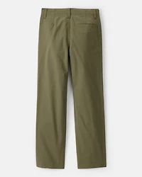 Boys Flat Front Fashion Pants - Green