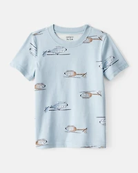 Toddler Boy Helicopter Print Short-Sleeve Tee - Blue