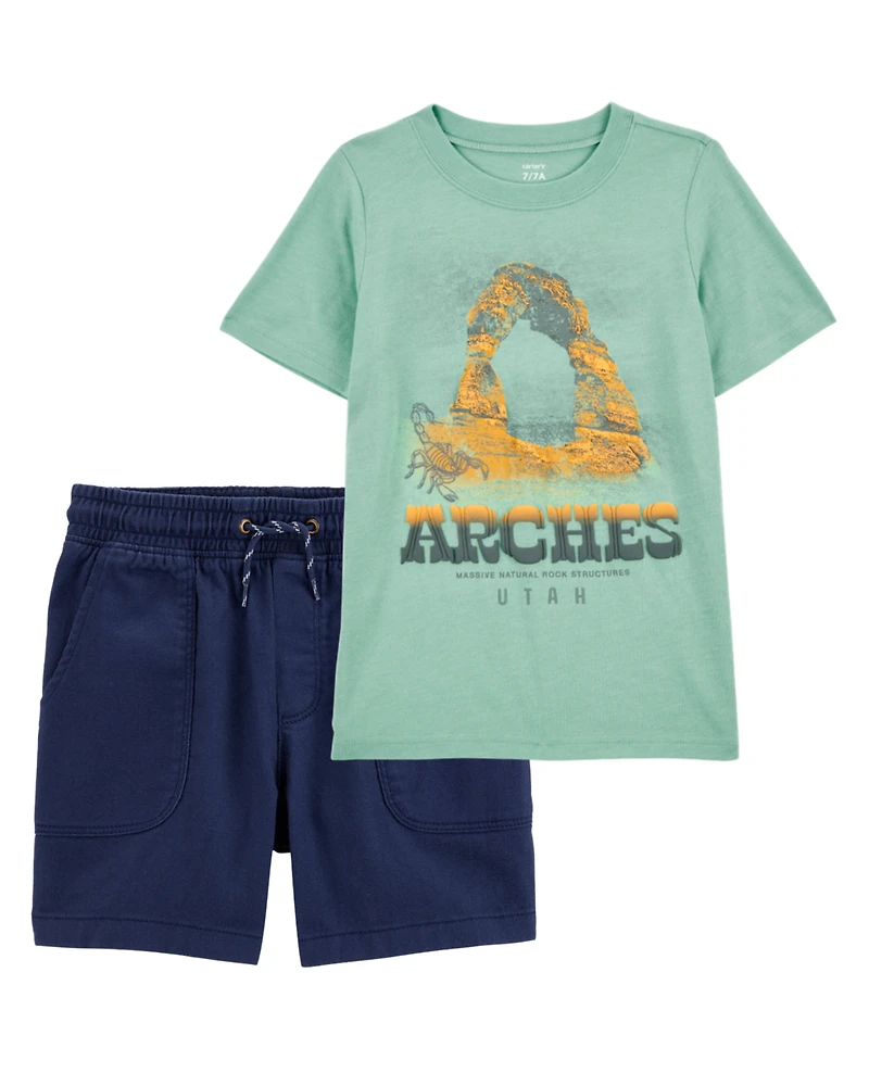 Kid 2-Piece Tee & Shorts Outfit Set