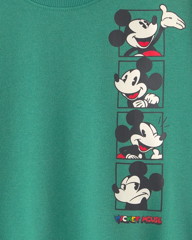 Toddler Boy Disney© Mickey Mouse French Terry Pullover Sweatshirt - Green