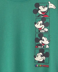 Toddler Boy Disney© Mickey Mouse French Terry Pullover Sweatshirt - Green