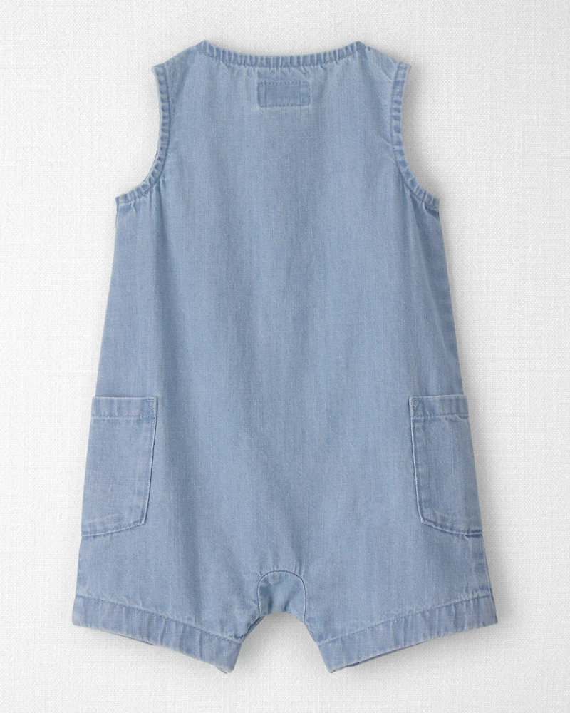 Baby Organic Cotton Chambray Romper