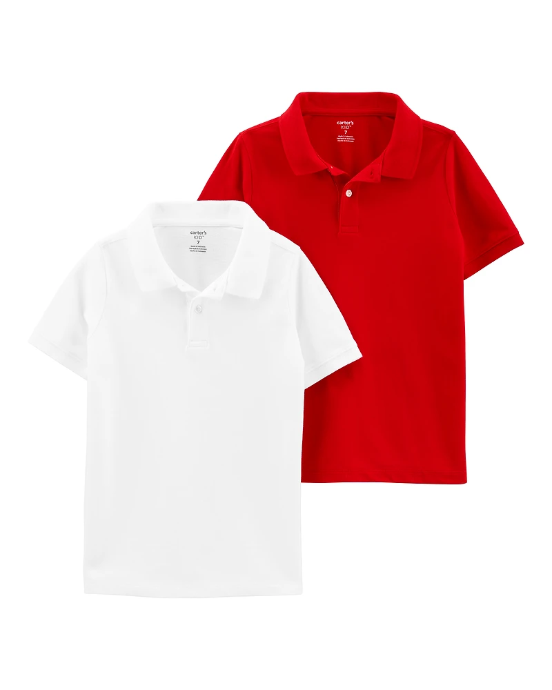Boys 2-Pack Piqué Polos