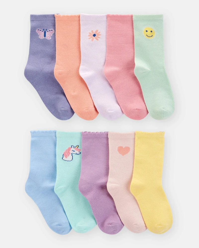 Girls 10-Pack Crew Socks