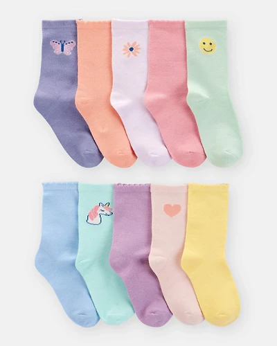 Girls 10-Pack Crew Socks