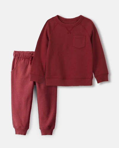 Toddler Boy 2-Piece DayDream Fleece Pullover Sweatshirt & Joggers Set - Maroon