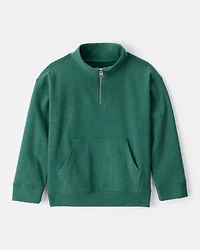 Boys Long-Sleeve Quarter-Zip Pullover Sweatshirt - Green