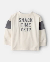 Baby Boy Cookies & Milk Long-Sleeve Graphic Tee - Cream