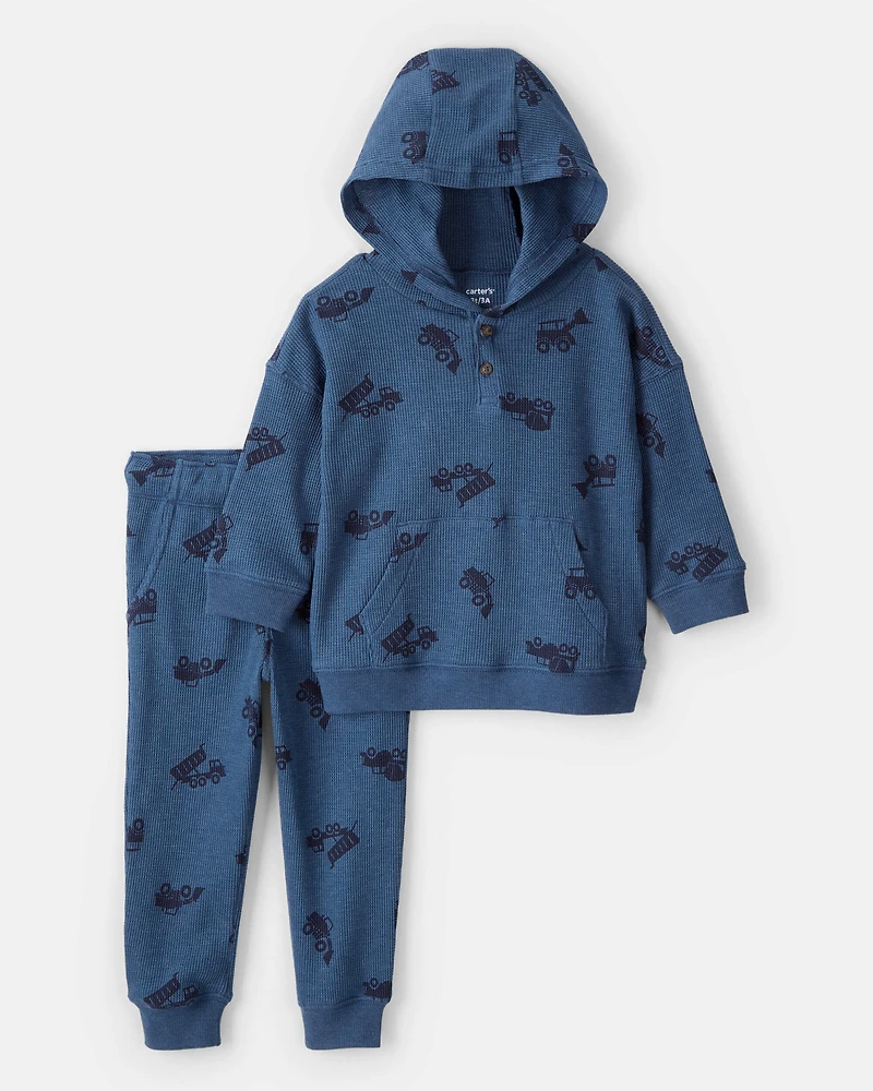Toddler Boy 2-Piece Truck Print Hoodie and Joggers Set