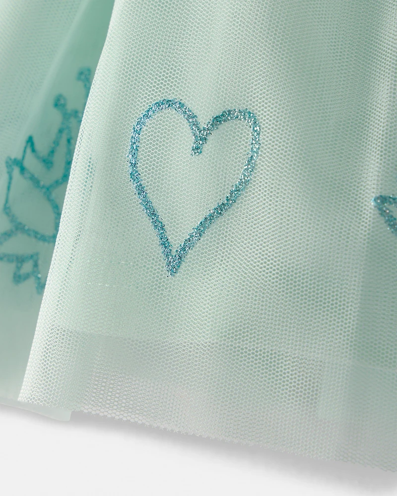 Toddler Girl Disney© Tiana Glitter Tulle Skort - Green