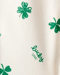 Baby St. Patrick's Day 100% Cotton Snug Fit 2-Way Zip Sleep & Play Pajamas - Ivory