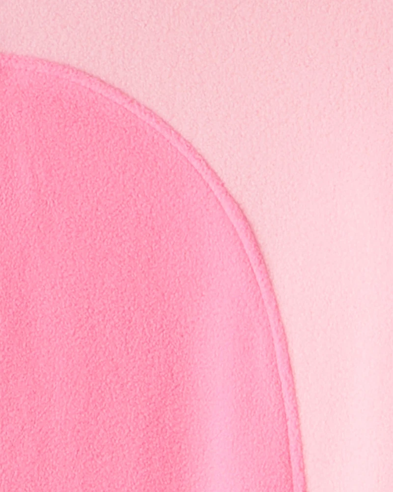 Girls Axolotl Fleece Hooded Zip-Up 1-Piece Pajama Jumpsuit - Pink