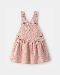Toddler Girl Floral Heart Pocket Skirtall - Pink
