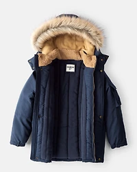 Kid Hooded Heavyweight Winter Jacket - Navy