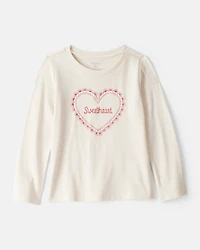 Toddler Girl Sweetheart Long-Sleeve Graphic Tee - Cream