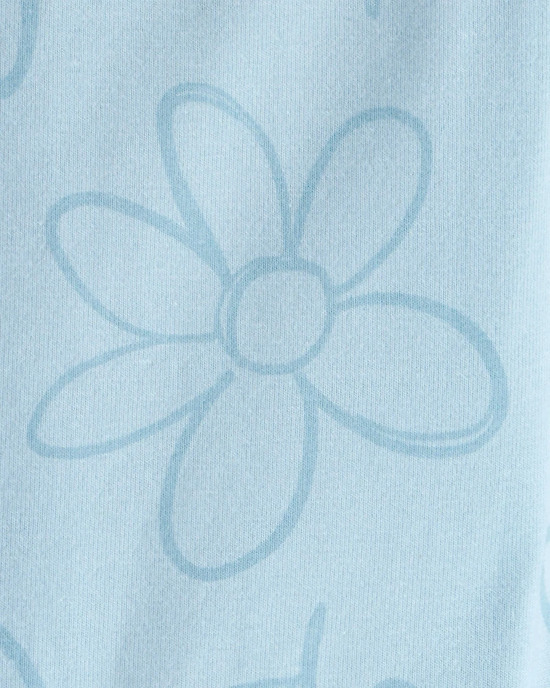 Baby Girl Floral Ladybug Bike Shorts - Blue