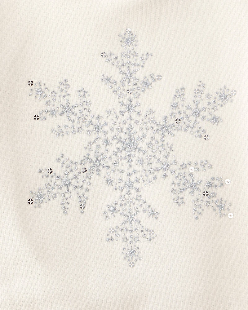 Baby Girl 2-Piece DayDream Fleece Snowflake Print Long-Sleeve Top & Skort Set - Red/Cream