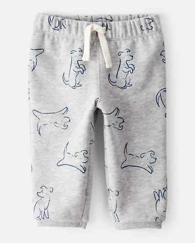 Baby Boy DayDream Fleece Dog Knit Pull-On Pants - Grey